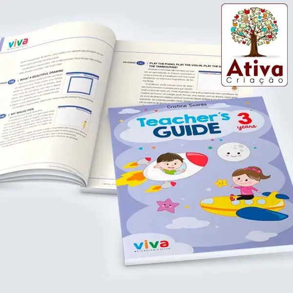 Teacher's Guide 3 years com capa infantil e páginas internas
